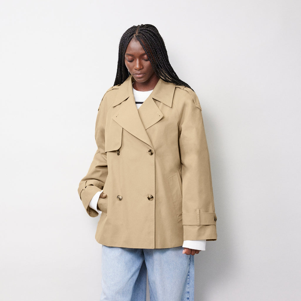 Short Double Breasted Trench Coat