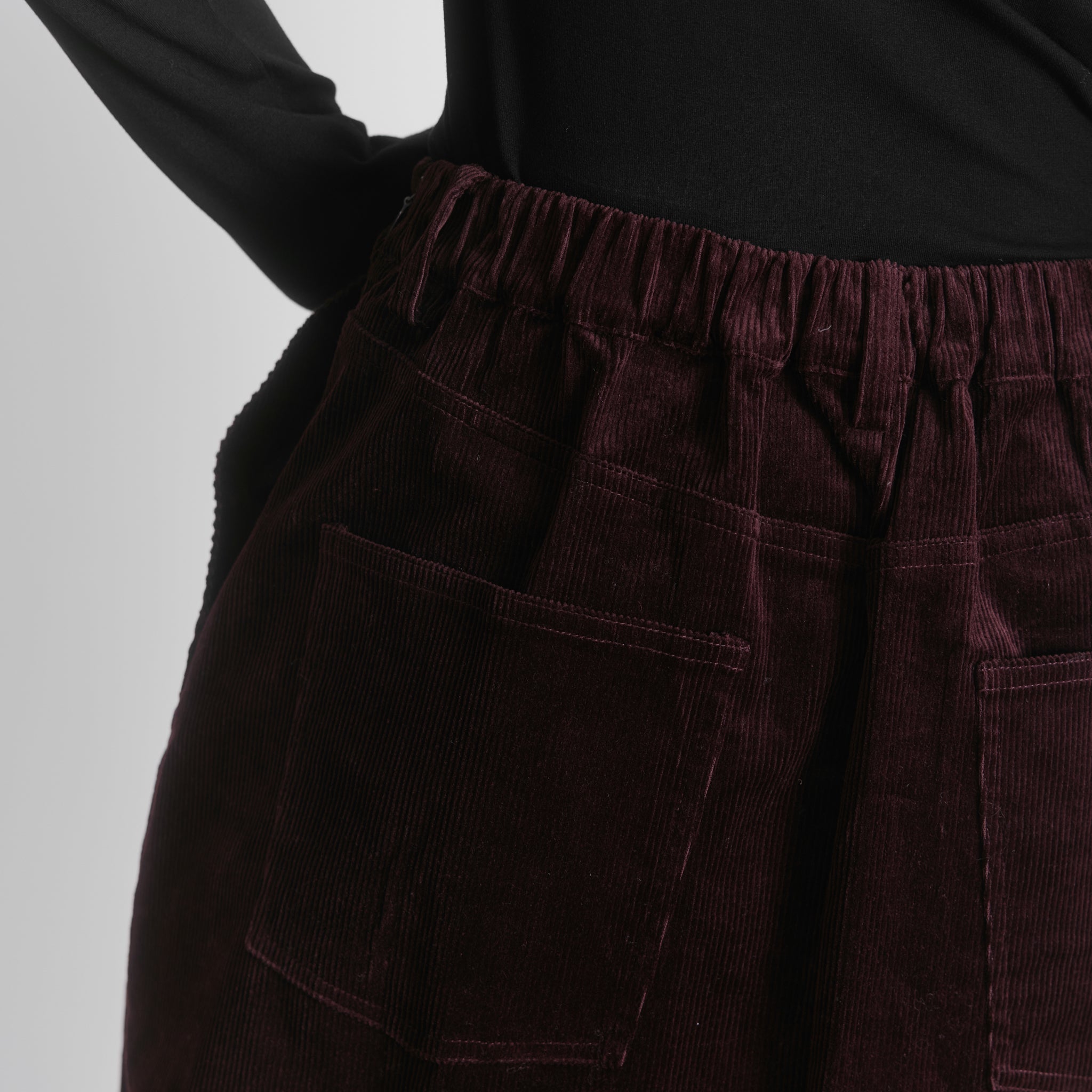 Burgundy Cord A Line Skirt