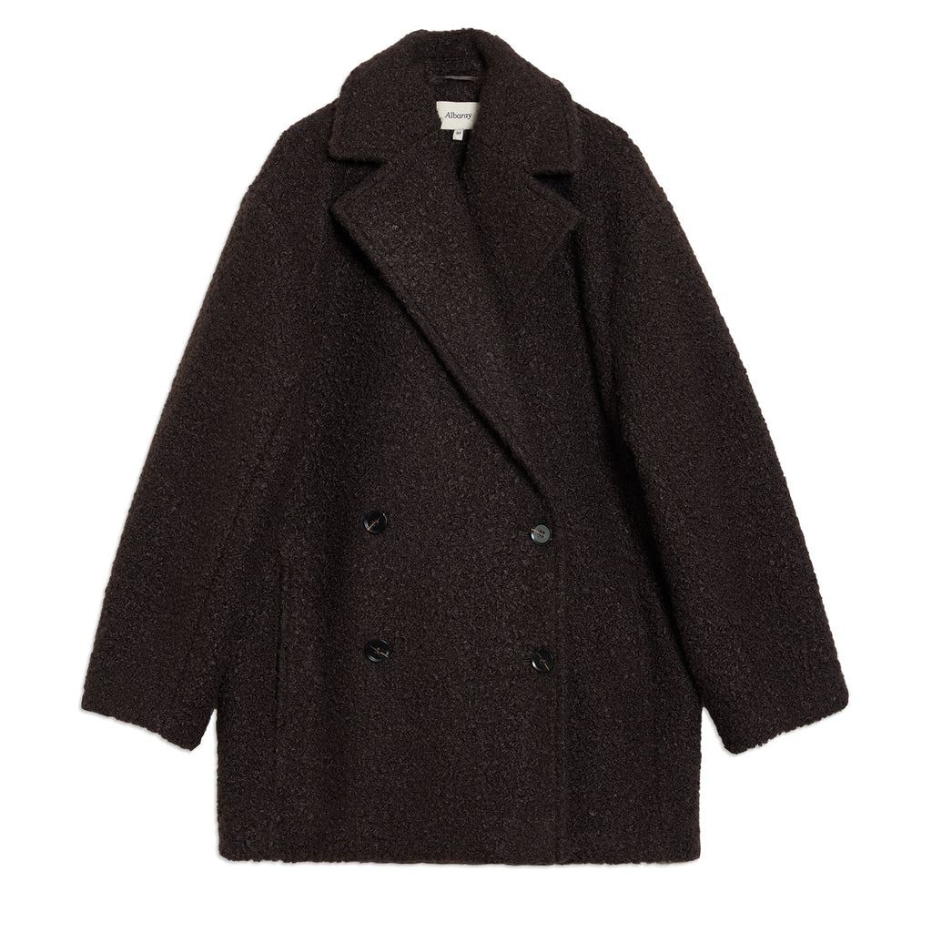 Chocolate Curly Double Breasted Coat