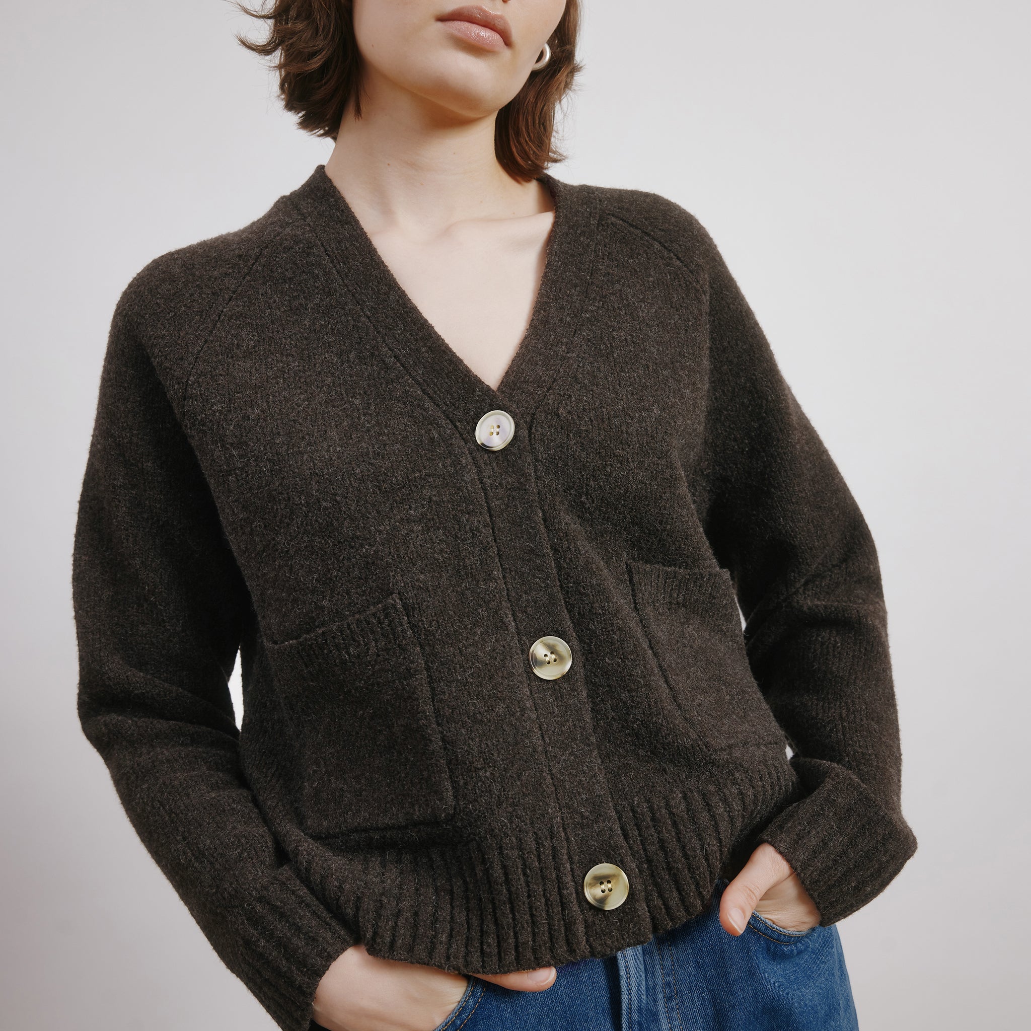 Cosy Relaxed Cardigan Chocolate