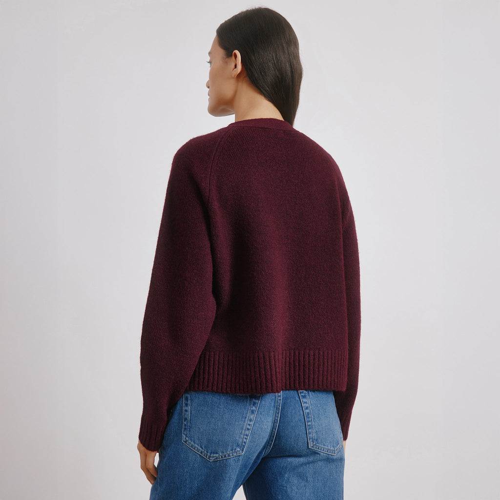 Cosy Relaxed Cardigan Burgundy