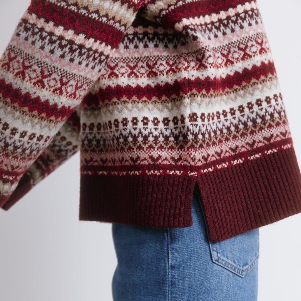 Burgundy Fair Isle Jumper