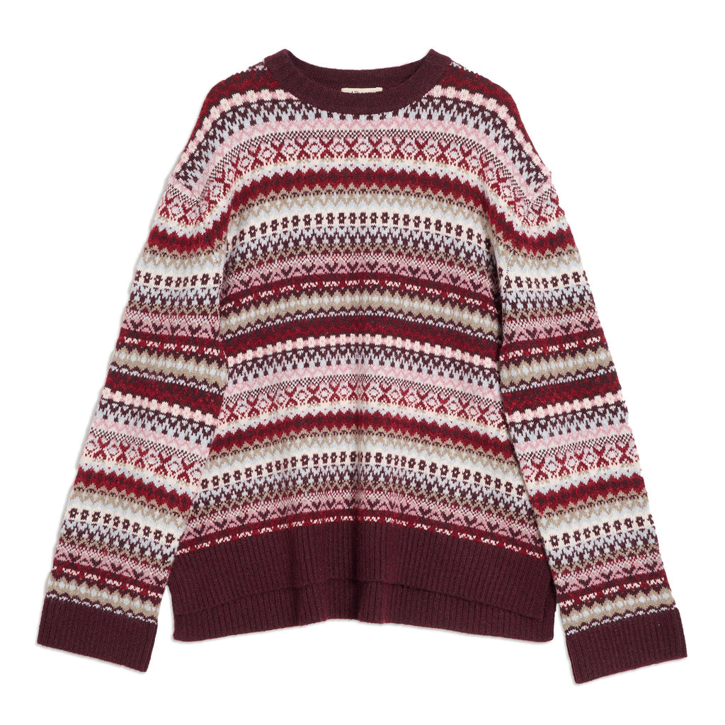 Burgundy Fair Isle Jumper