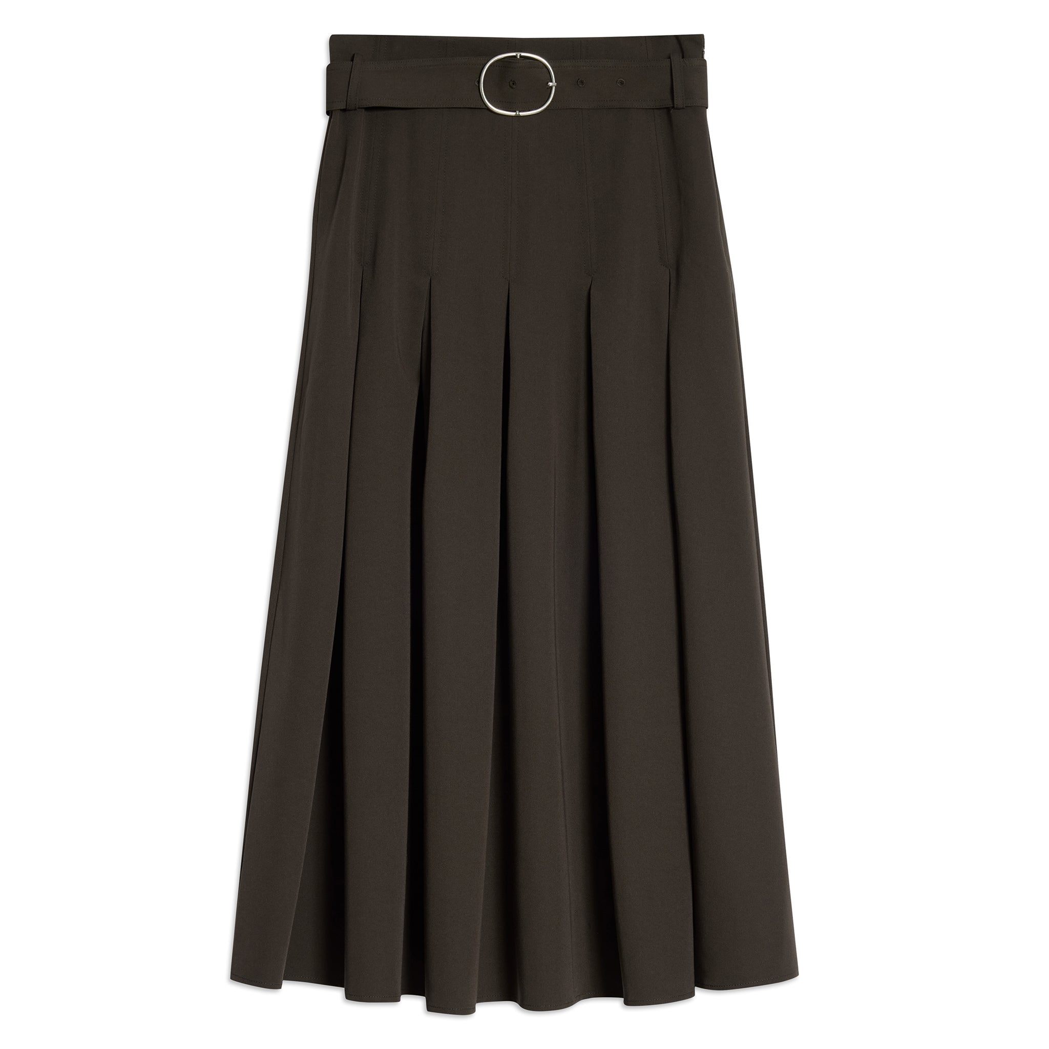 Chocolate Tailored Pleat Skirt