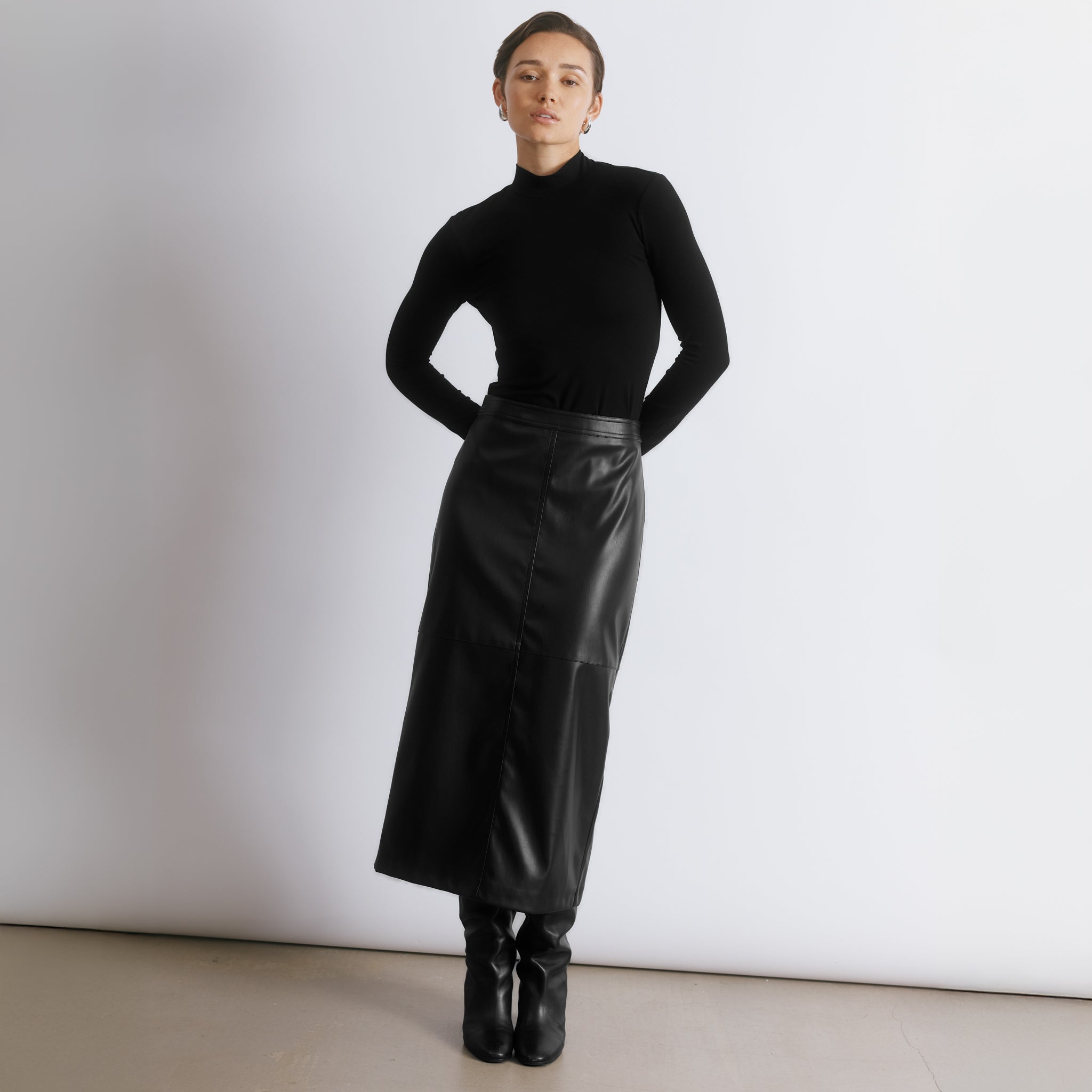 Faux Leather Pencil Skirt