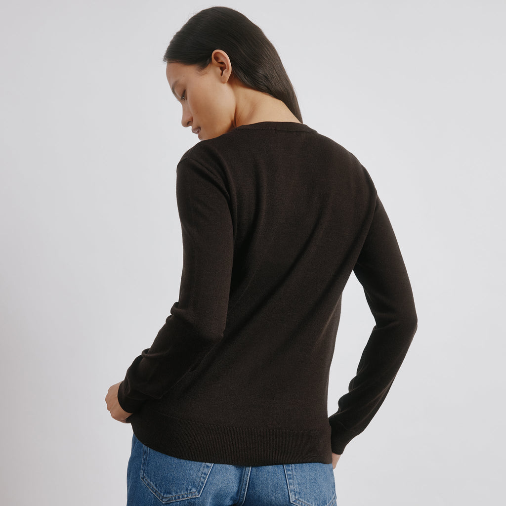Chocolate Fine Merino Wool Jumper