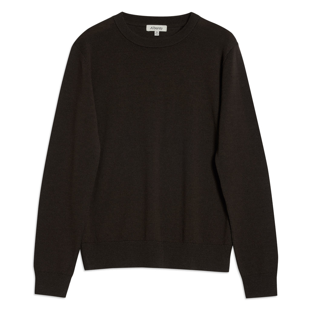 Chocolate Fine Merino Wool Jumper