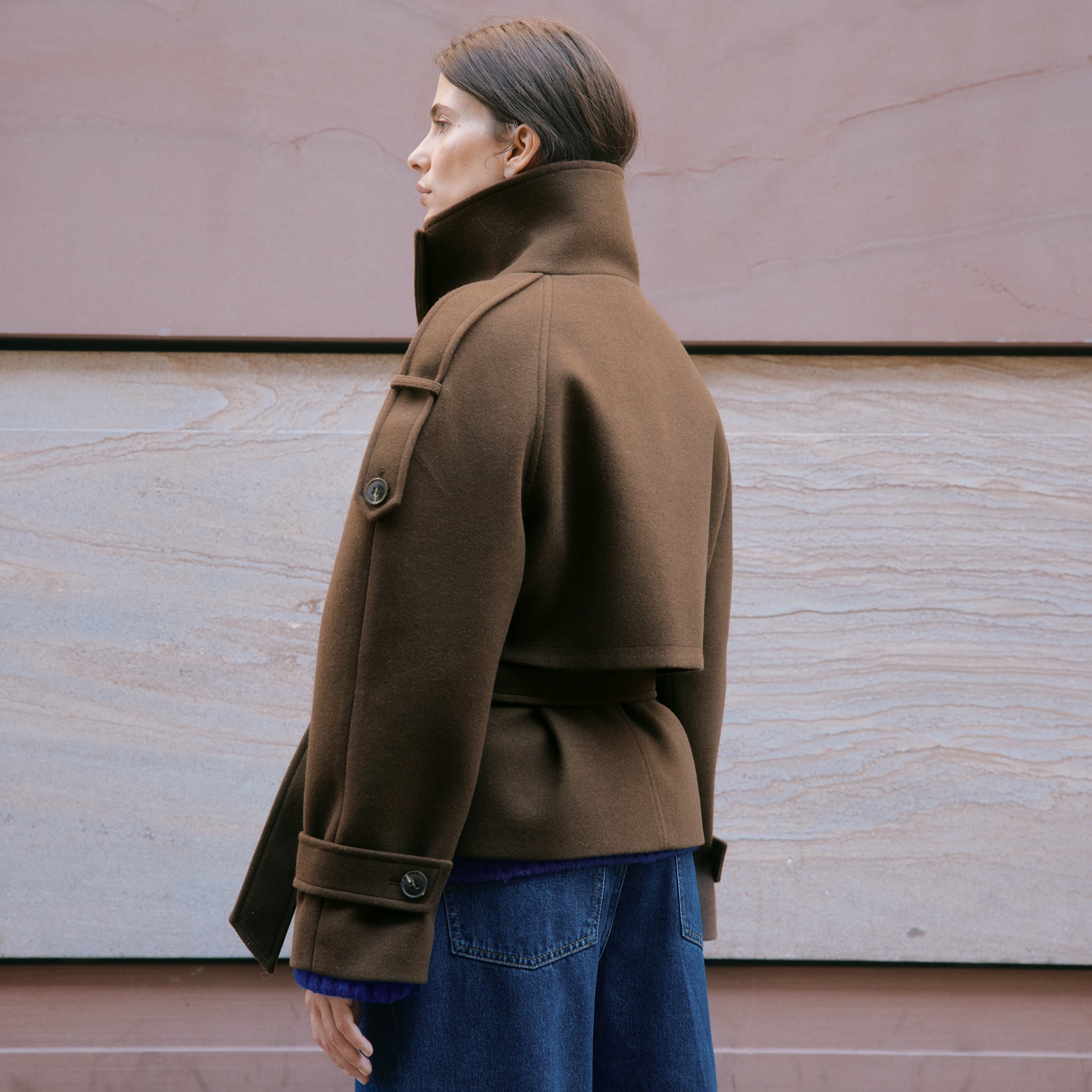 Short Funnel Neck Jacket