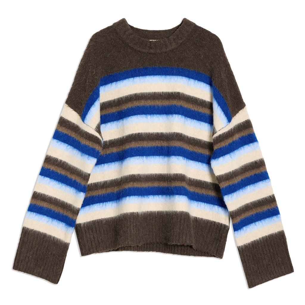 Chocolate & Blue Stripe Jumper