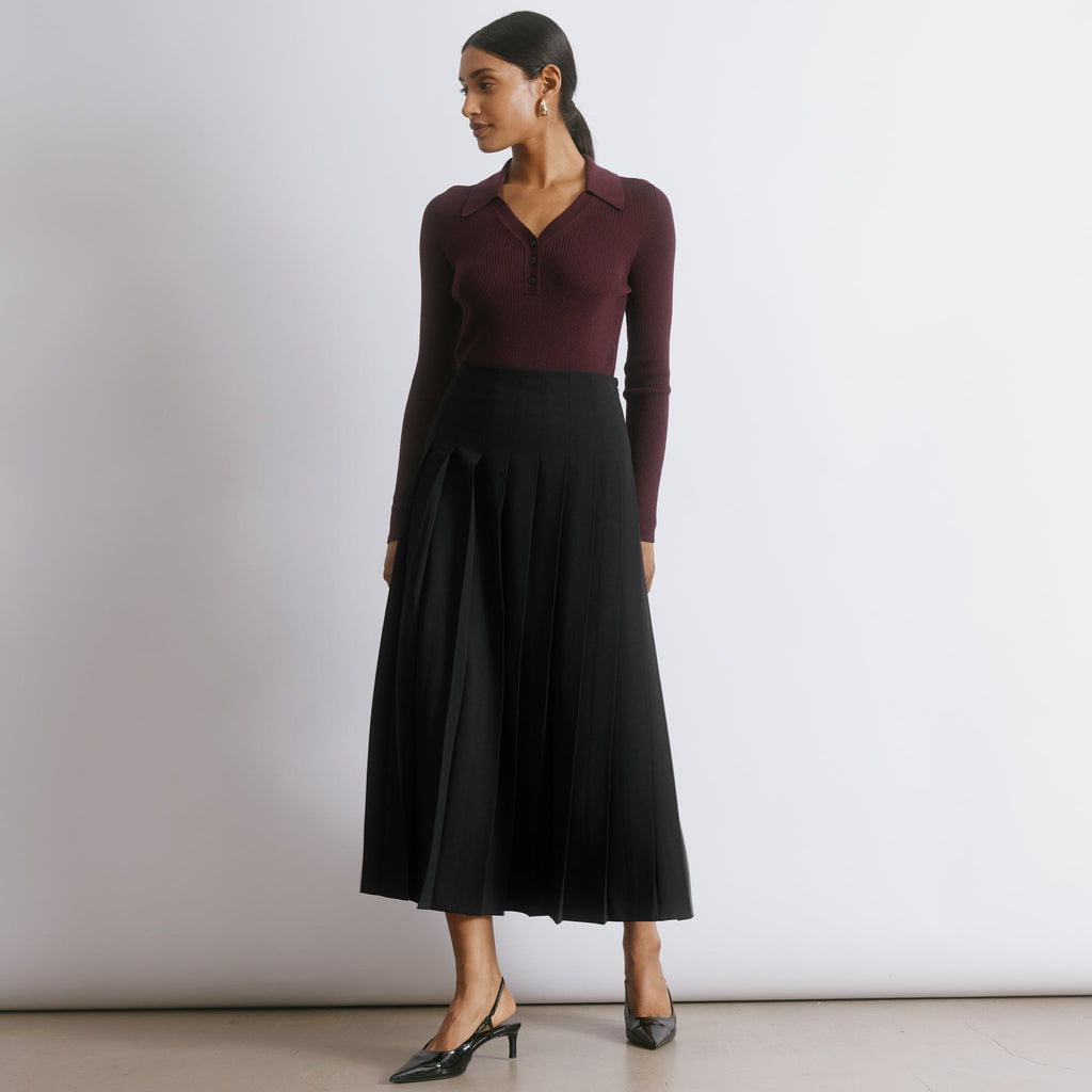 Black Pleated Skirt