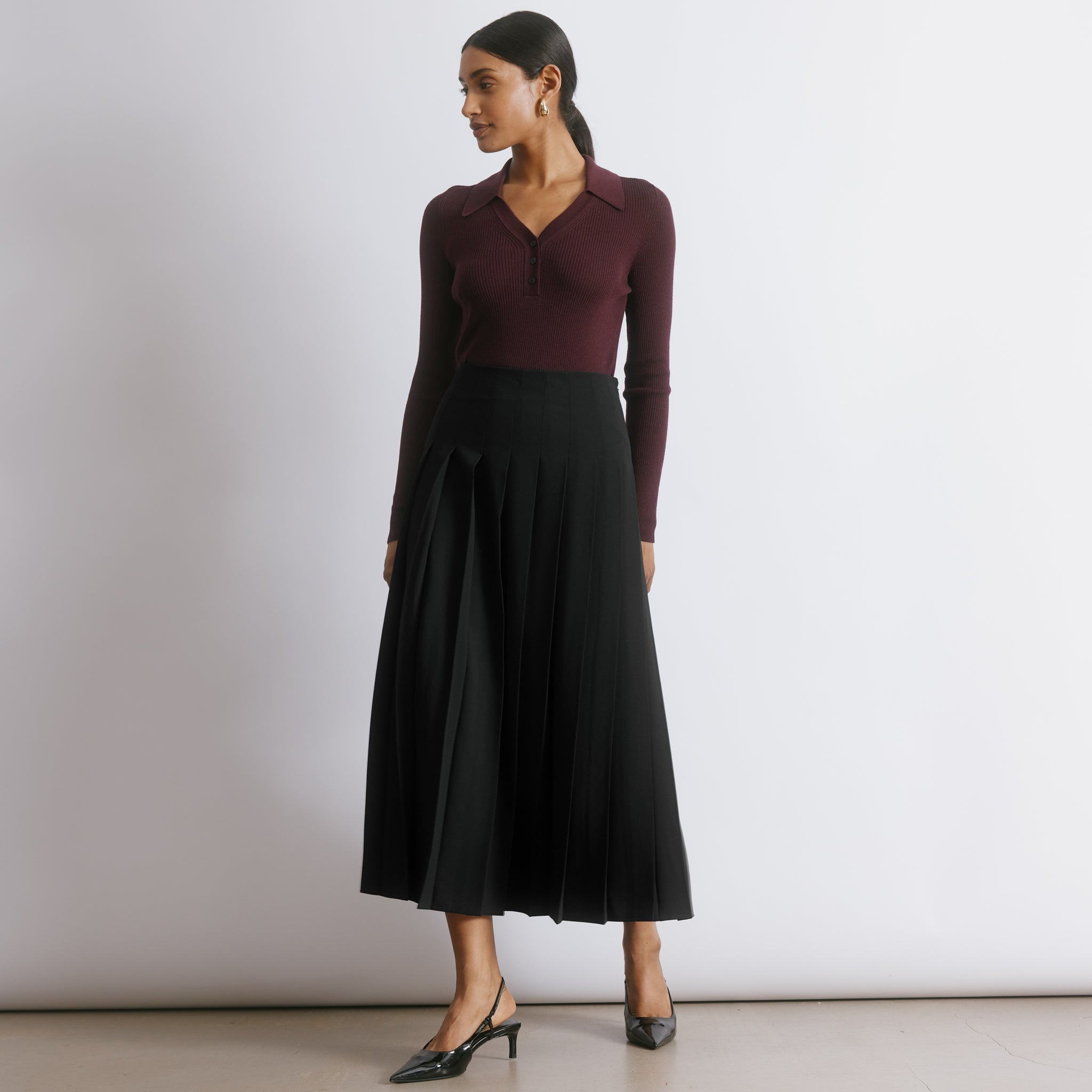 Black Pleated Skirt