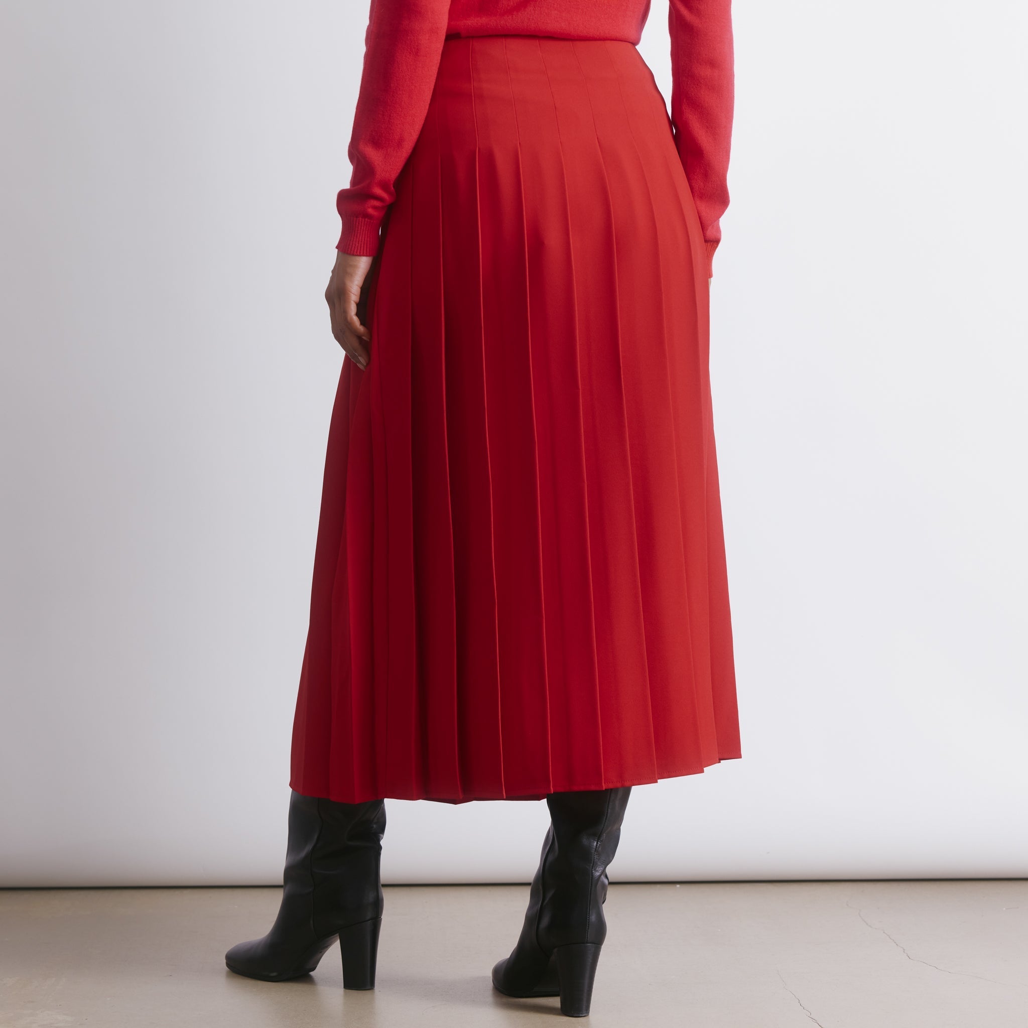 Red Pleated Skirt