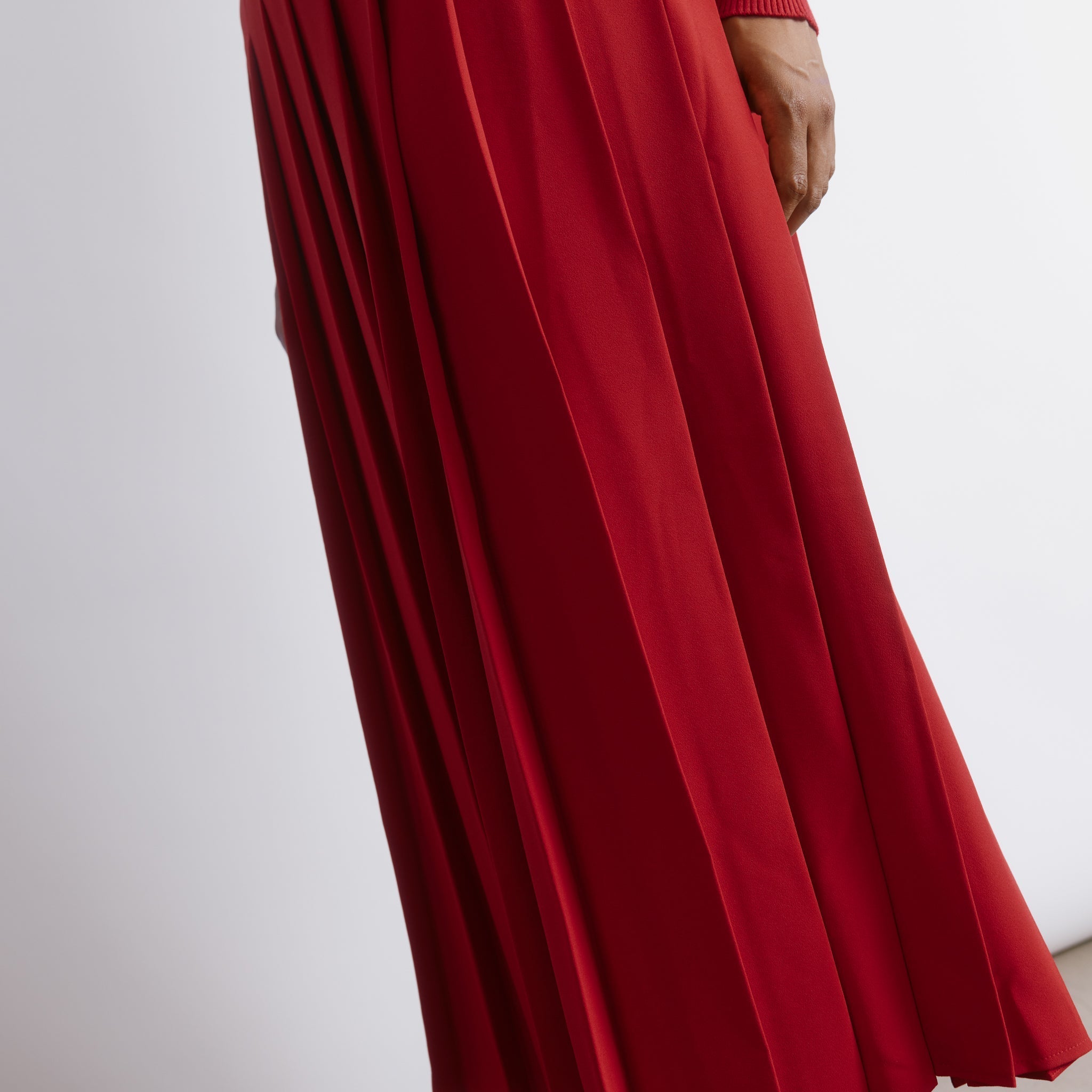 Red Pleated Skirt
