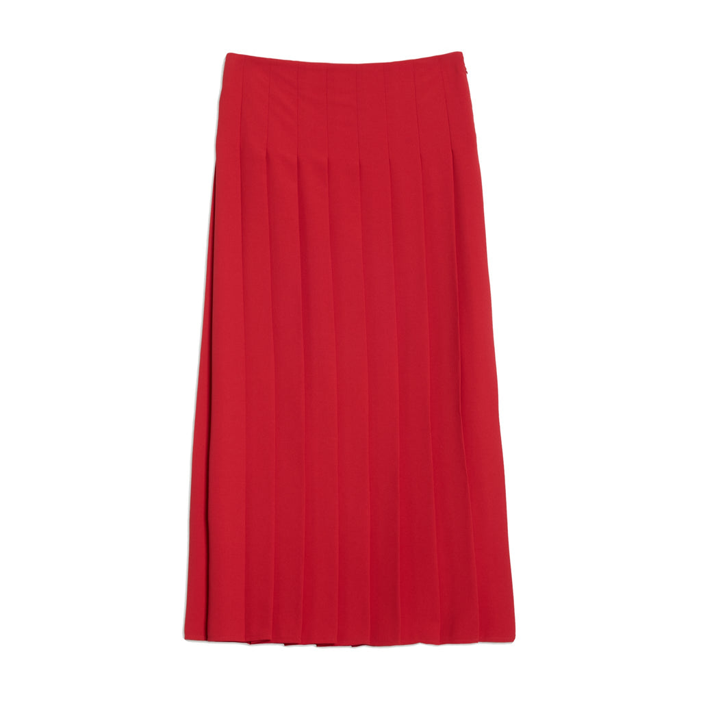 Red Pleated Skirt