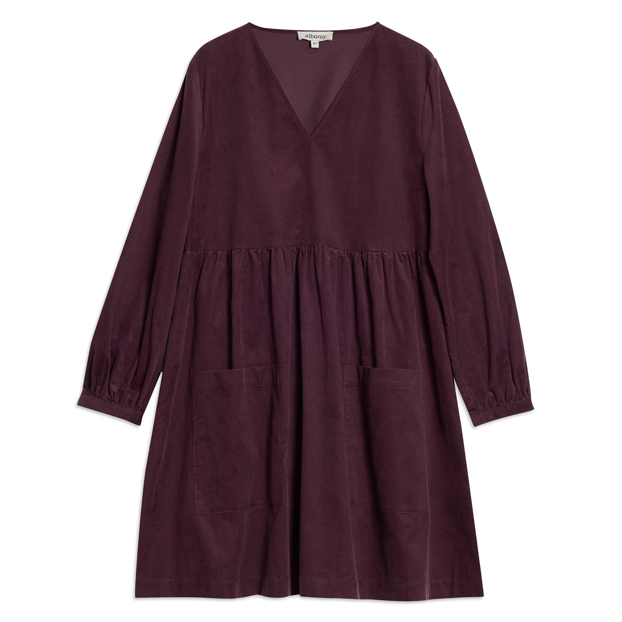 Burgundy Short Cord Pocket Dress