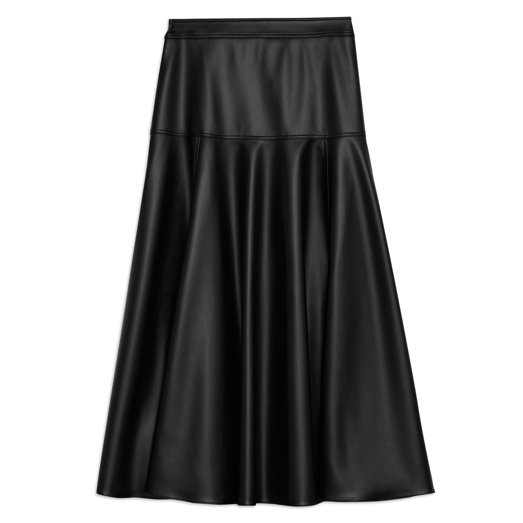Faux Leather Basque Skirt