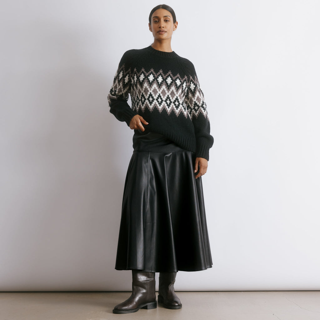 Faux Leather Basque Skirt