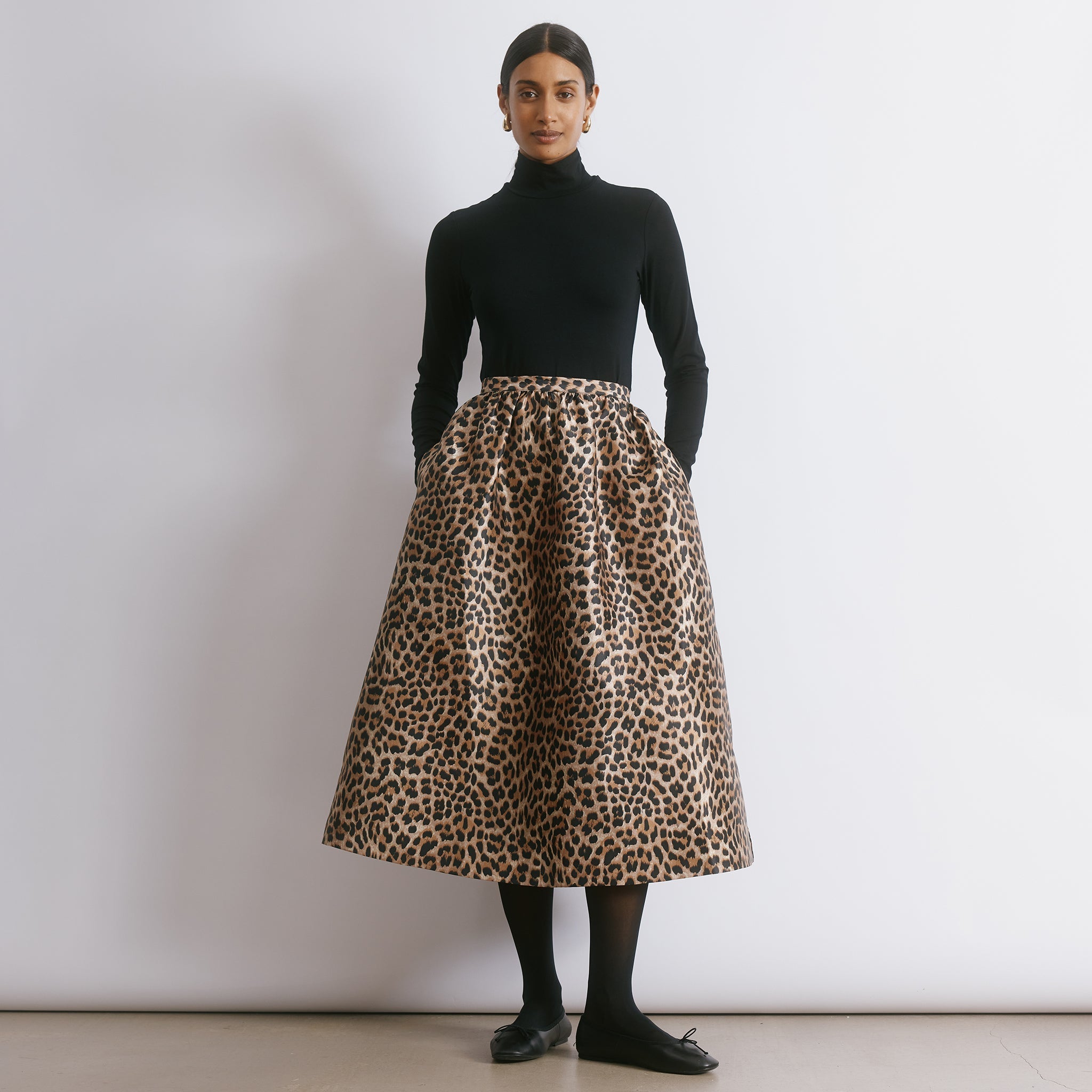 Animal Taffeta Full Skirt