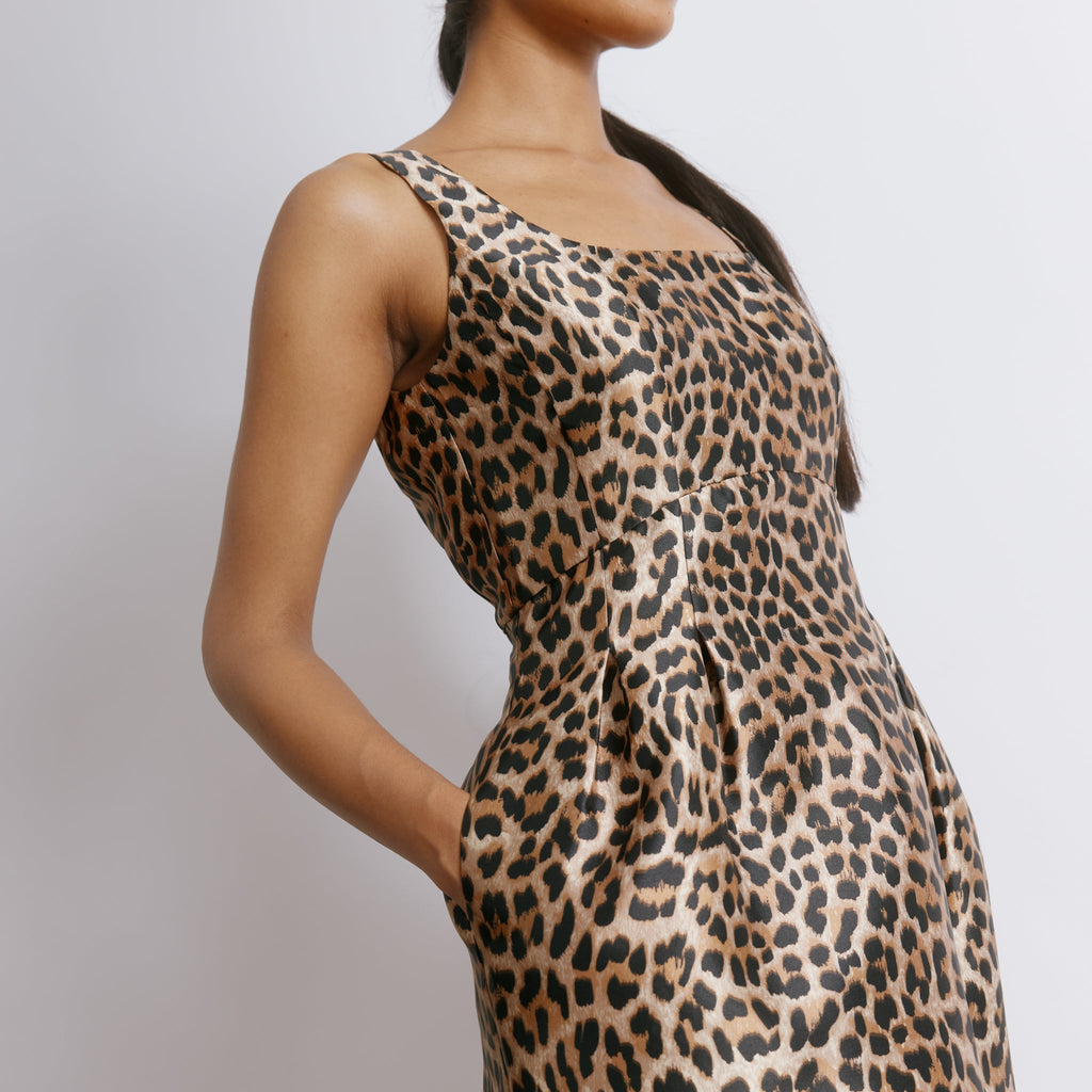 Animal Taffeta Tulip Dress