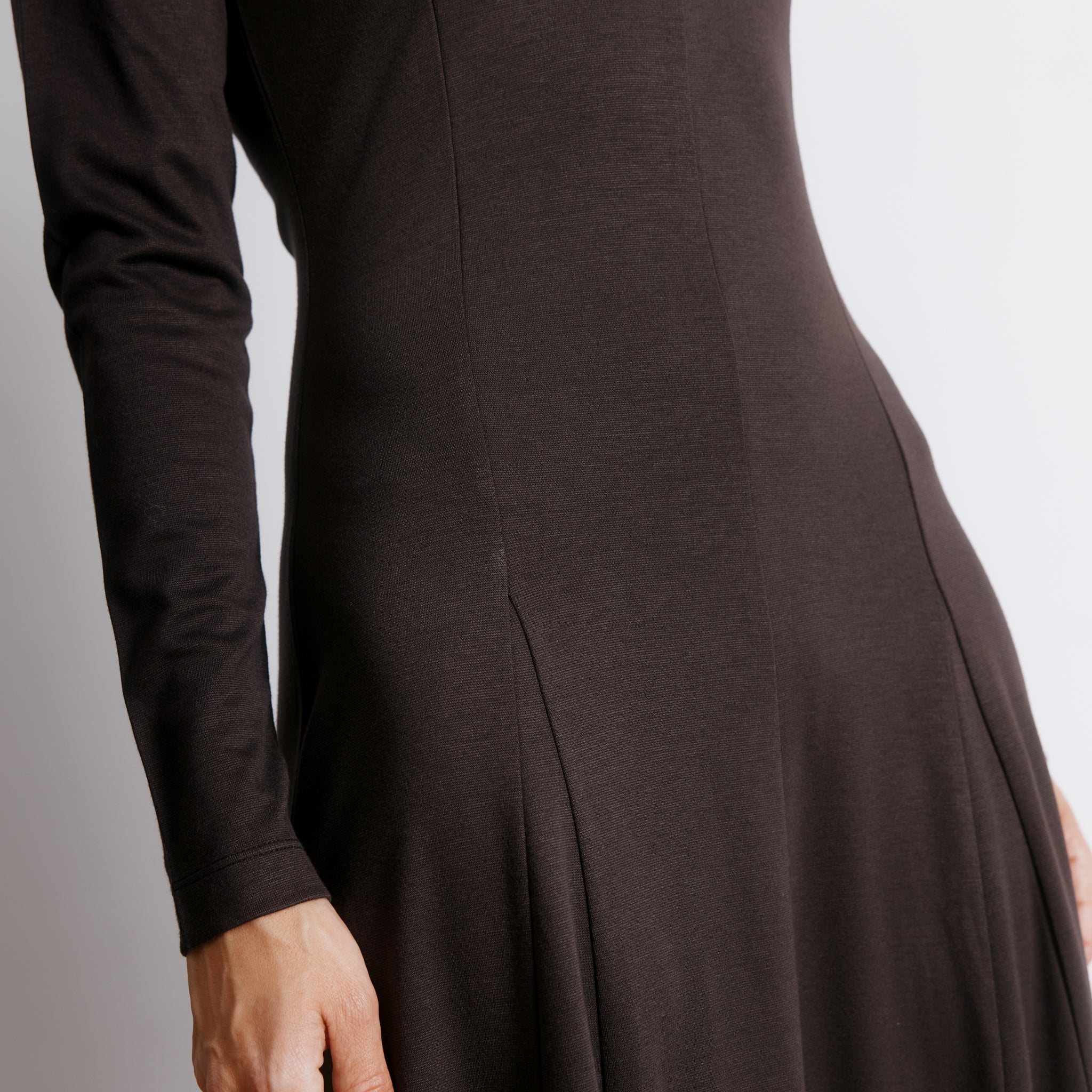 Chocolate Godet Midi Dress