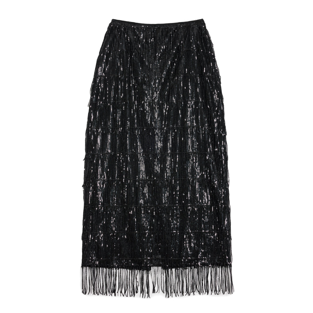 Sequin Fringe Pencil Skirt