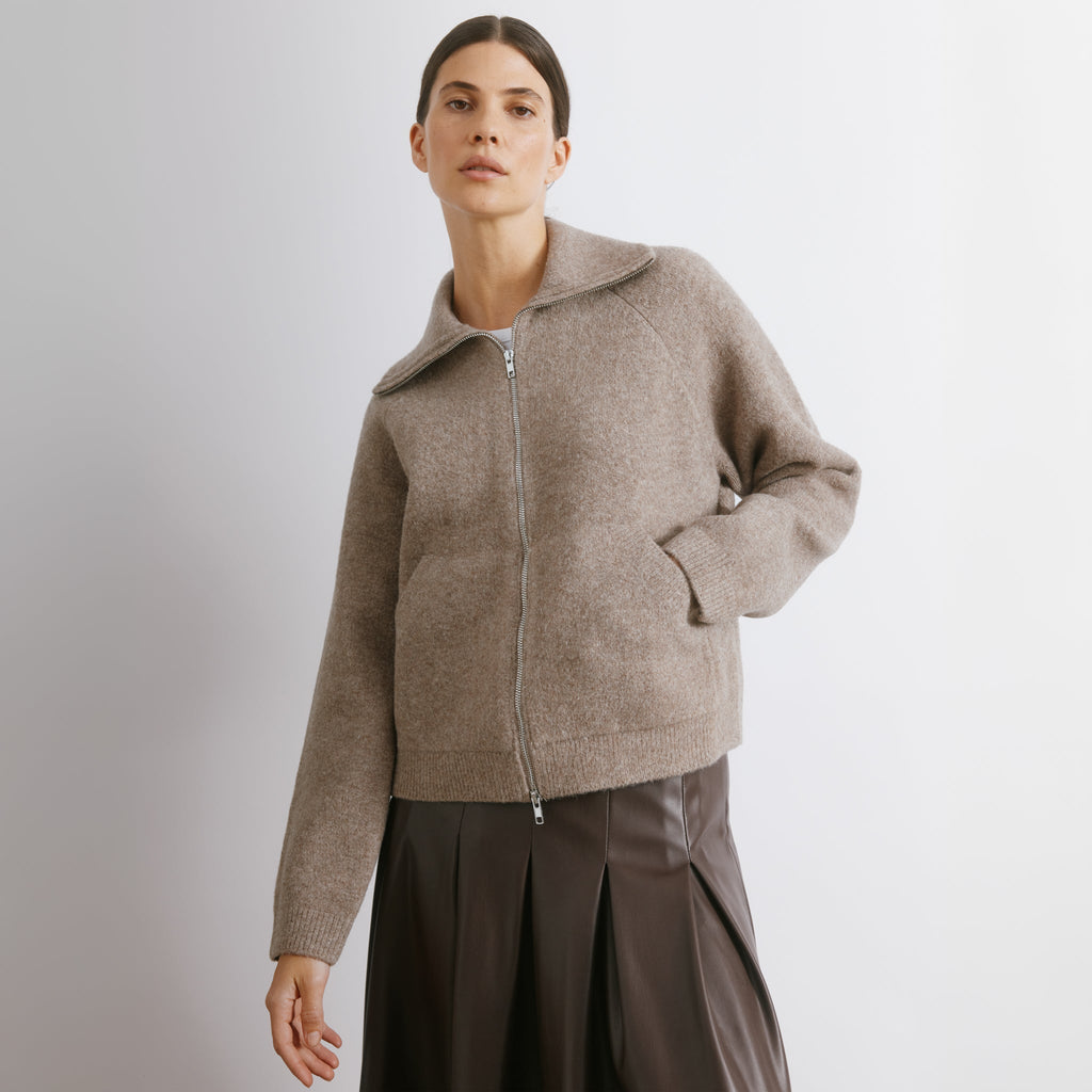 Wing Collar Knit Bomber