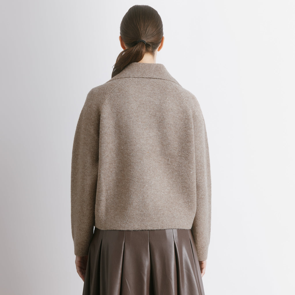 Wing Collar Knit Bomber