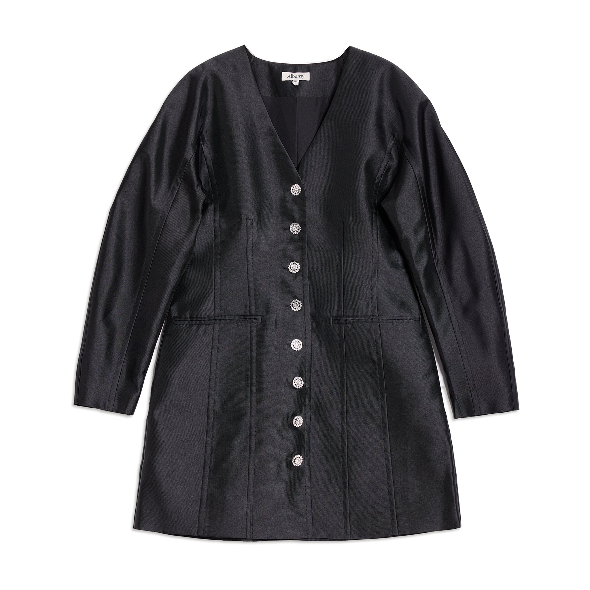 Cocoon Sleeve Taffeta Dress