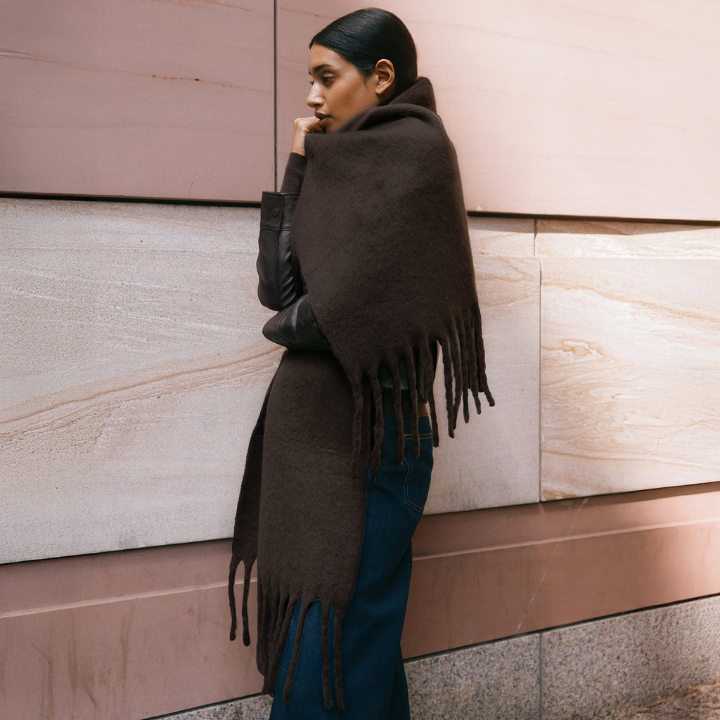 Chocolate Fluffy Scarf