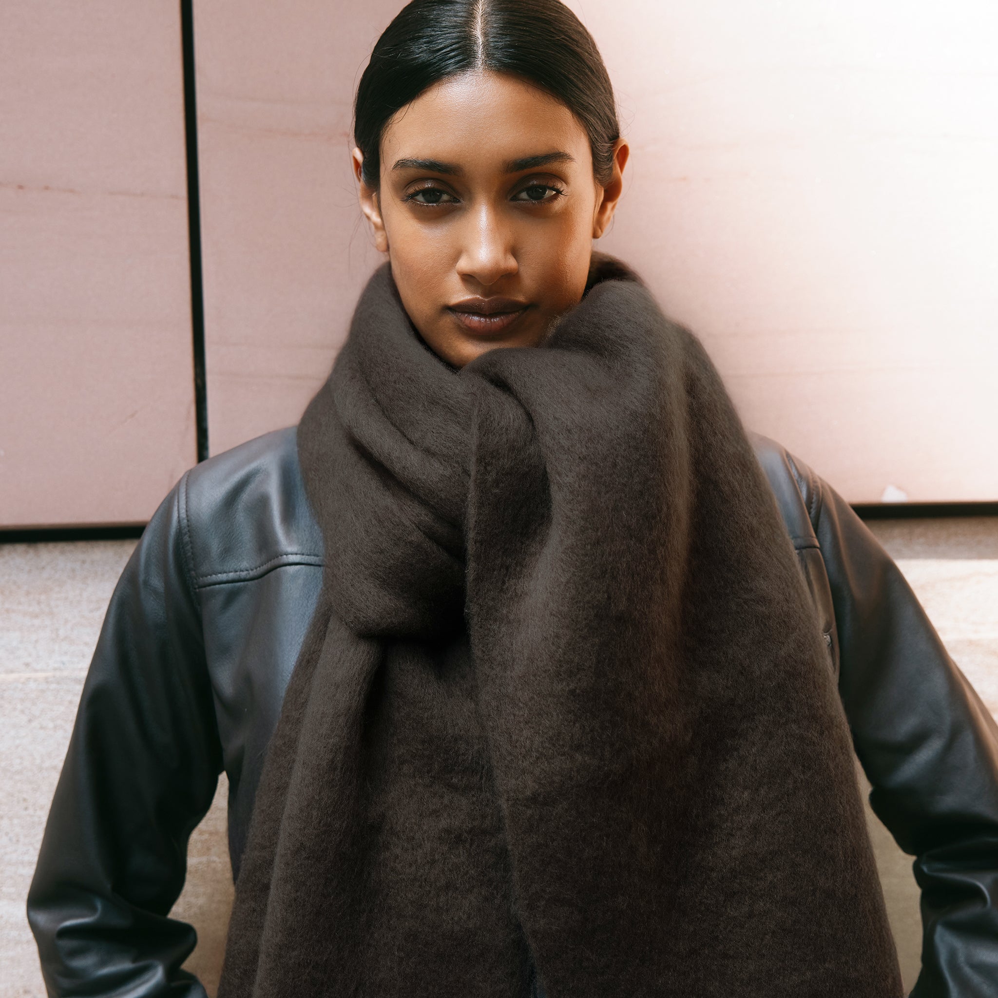 Chocolate Fluffy Scarf